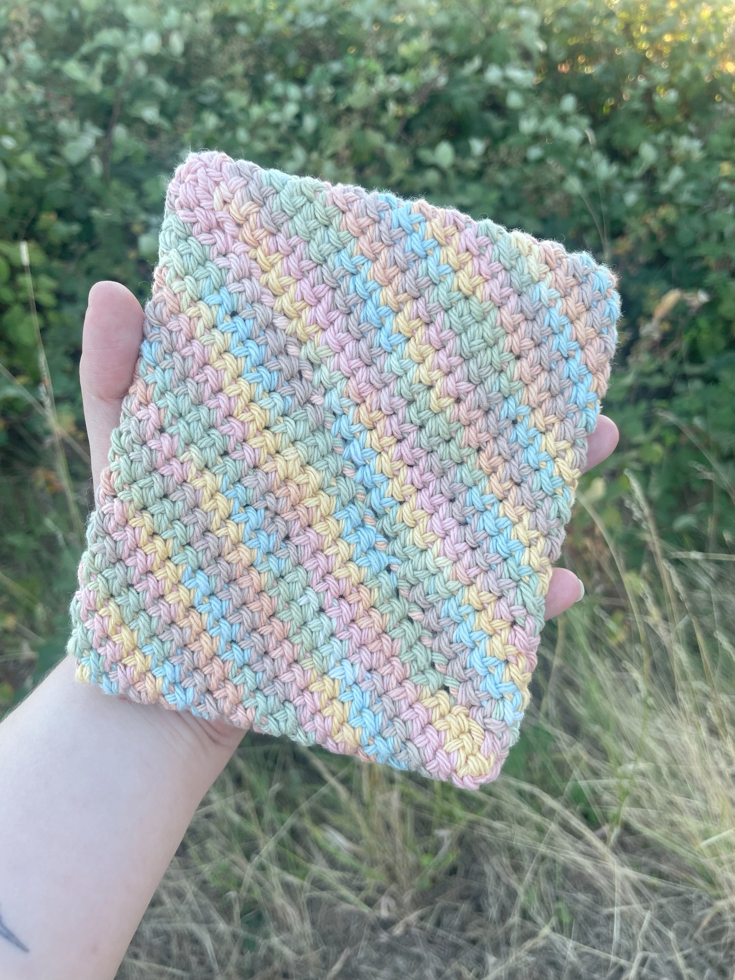 Double-Thick Cotton Crochet Potholders | Muted Colors | Multicolored