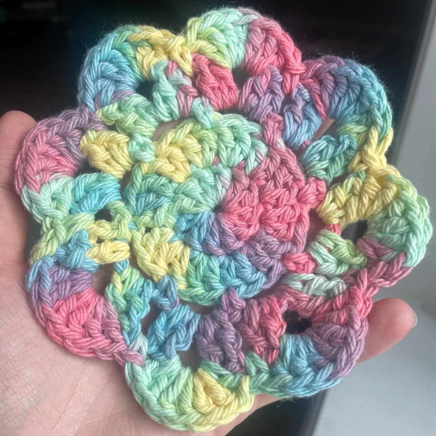 Handcrafted Crochet Flower Coasters | Unique Home Decor | Vibrant Rainbow
