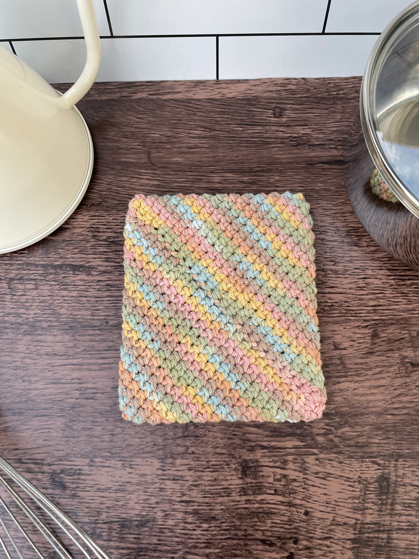 Double-Thick Cotton Crochet Potholders | Fall Pastel