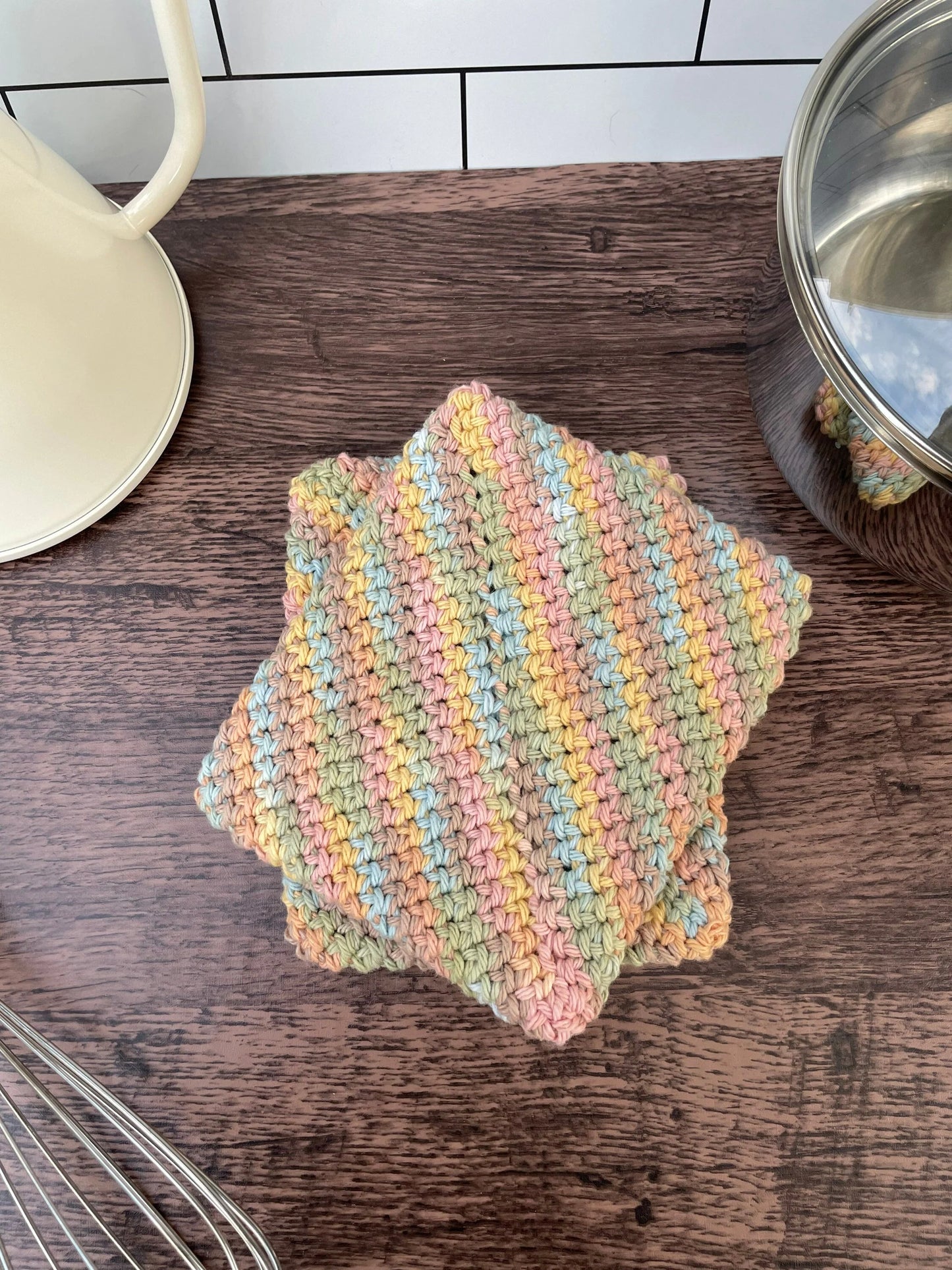 Double-Thick Cotton Crochet Potholders | Fall Pastel