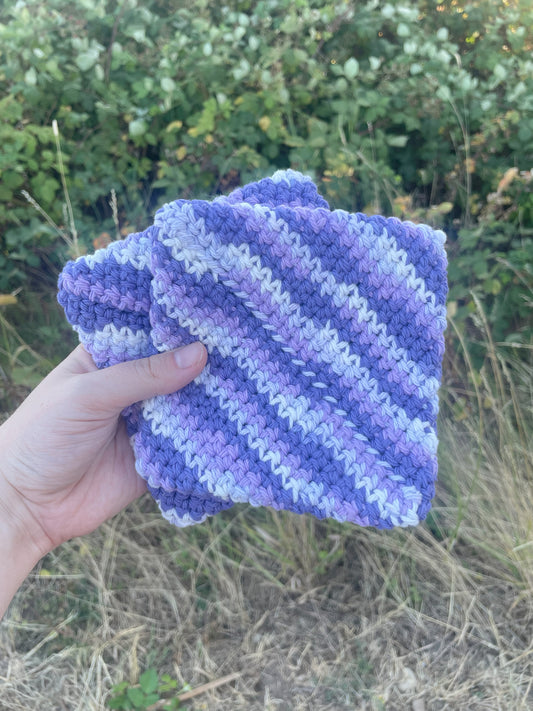 Double-Thick Cotton Crochet Potholders | Purple | Multicolored