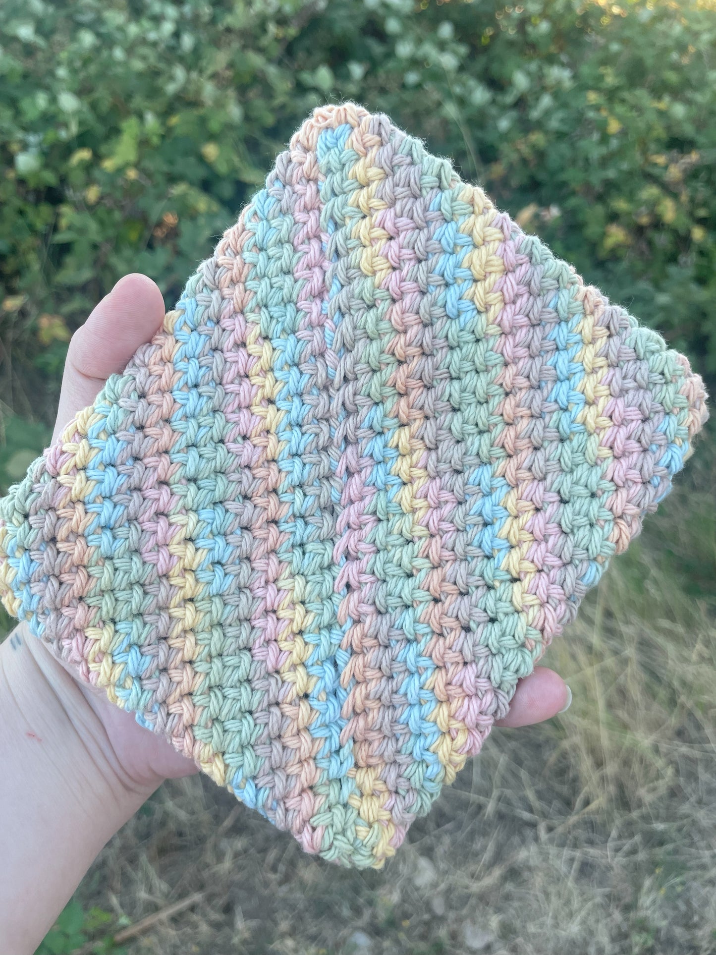 Double-Thick Cotton Crochet Potholders | Muted Colors | Multicolored