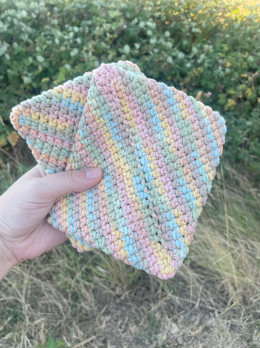 Double-Thick Cotton Crochet Potholders | Muted Colors | Multicolored