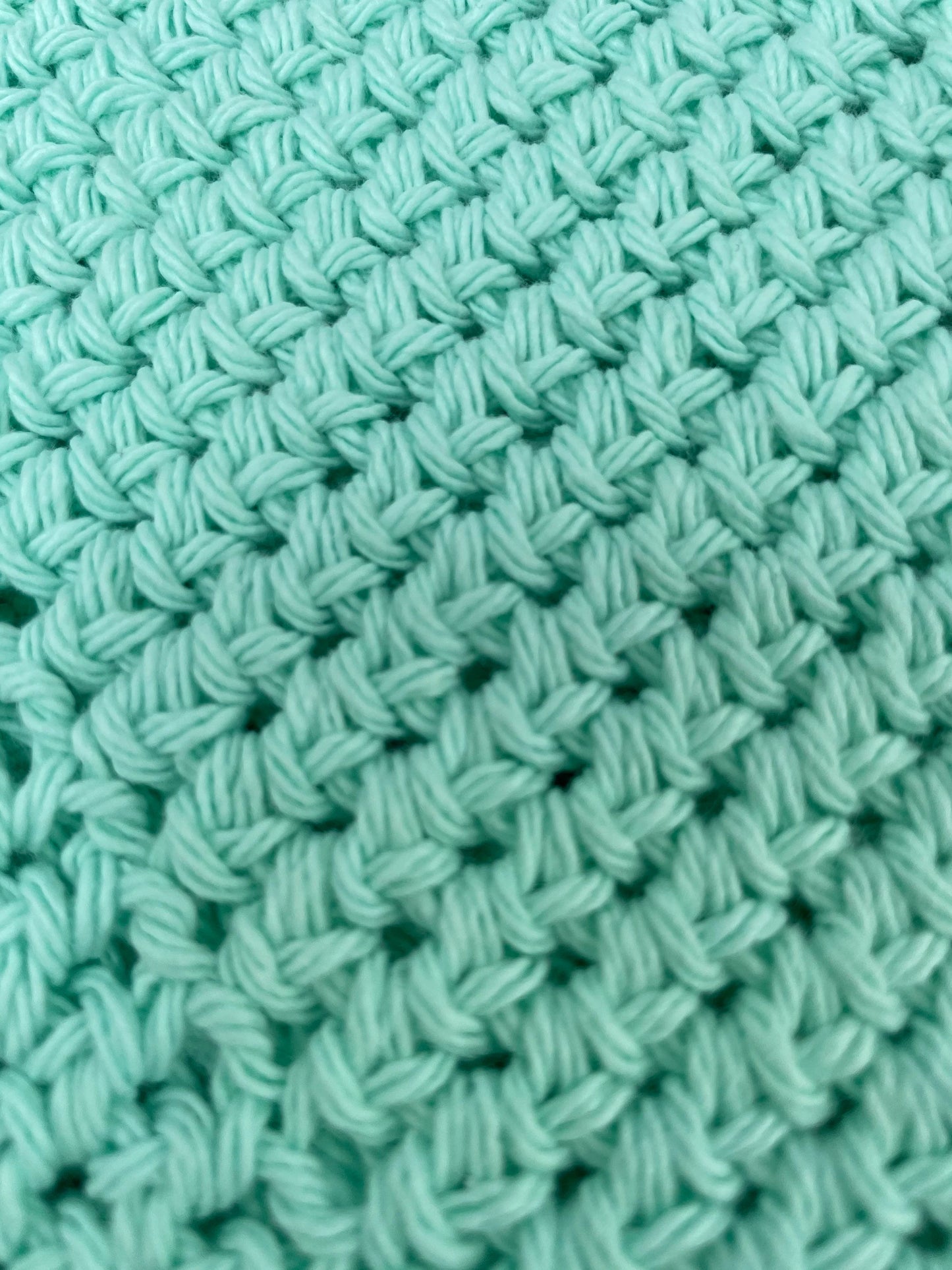 Double-Thick Cotton Crochet Potholder | Icy Blue
